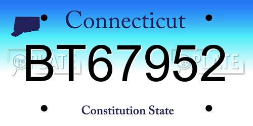 BT67952 Connecticut License Plate