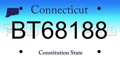 BT68188 license plate in CT state