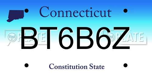 BT6B6Z Connecticut License Plate