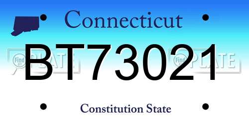 BT73021 Connecticut License Plate