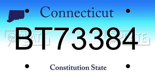 BT73384 Connecticut License Plate