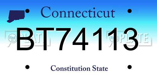 BT74113 Connecticut License Plate