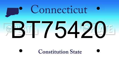 BT75420 Connecticut License Plate