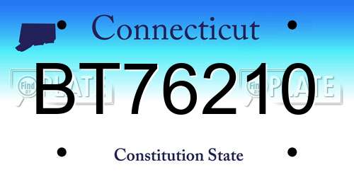 BT76210 Connecticut License Plate