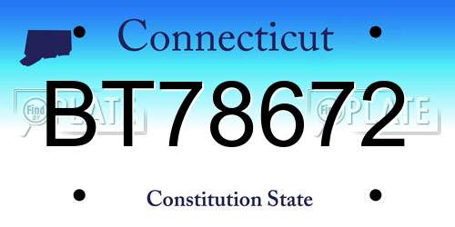 BT78672 Connecticut License Plate