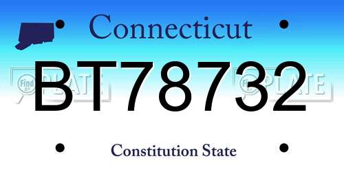 BT78732 Connecticut License Plate