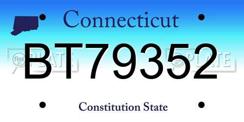 BT79352 Connecticut License Plate