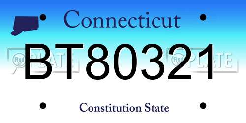 BT80321 Connecticut License Plate