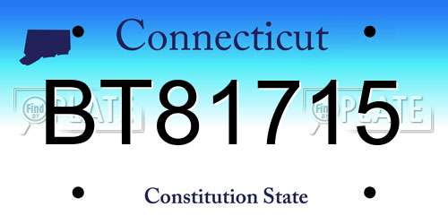 BT81715 Connecticut License Plate