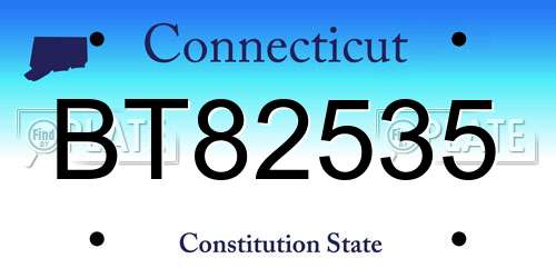 BT82535 Connecticut License Plate