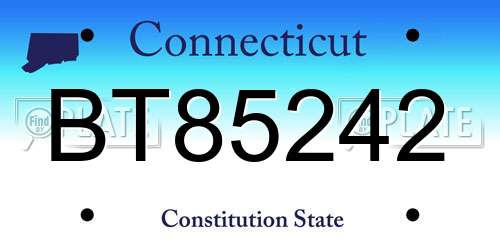 BT85242 Connecticut License Plate