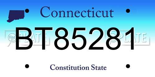 BT85281 Connecticut License Plate