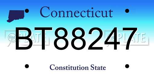 BT88247 Connecticut License Plate