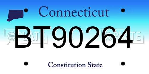 BT90264 Connecticut License Plate