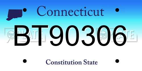 BT90306 Connecticut License Plate