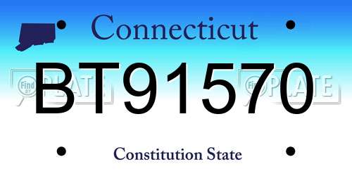 BT91570 Connecticut License Plate