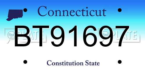 BT91697 Connecticut License Plate