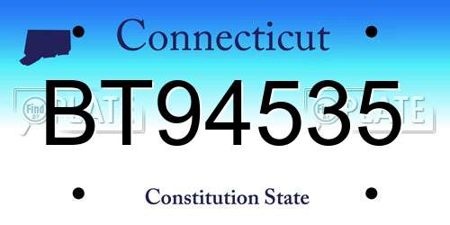 BT94535 Connecticut License Plate