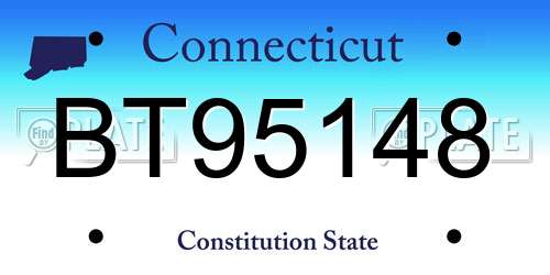 BT95148 Connecticut License Plate