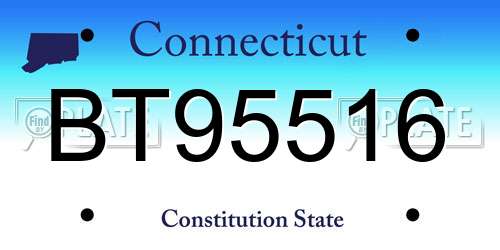 BT95516 Connecticut License Plate