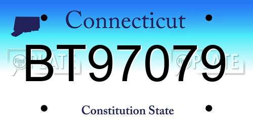 BT97079 Connecticut License Plate