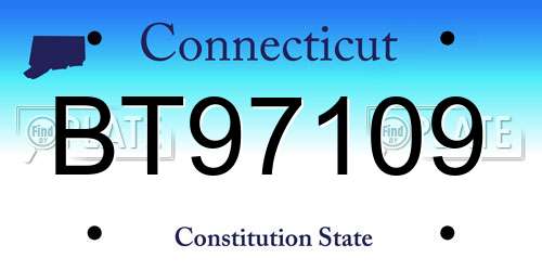 BT97109 Connecticut License Plate