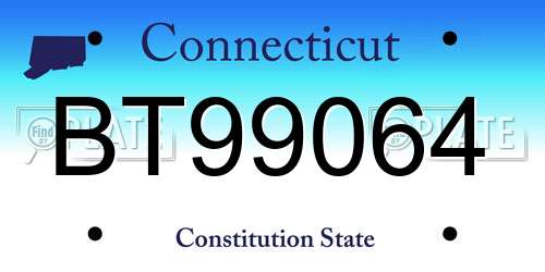 BT99064 Connecticut License Plate