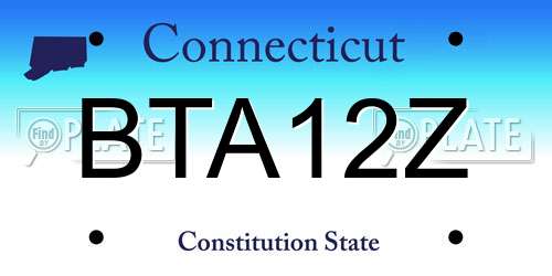 BTA12Z Connecticut License Plate