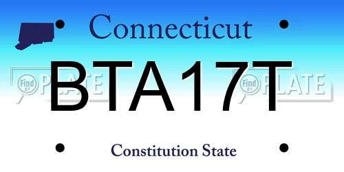 BTA17T Connecticut License Plate