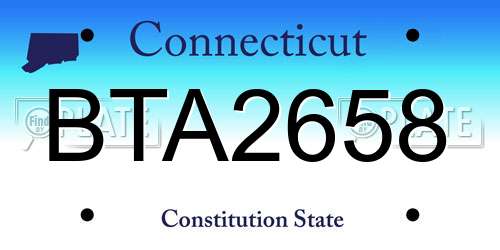 BTA2658 Connecticut License Plate