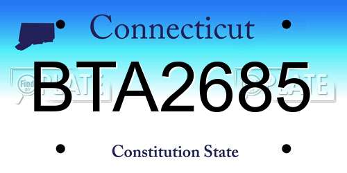 BTA2685 Connecticut License Plate