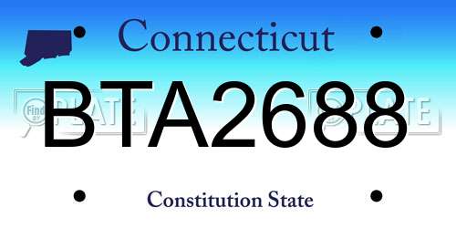 BTA2688 Connecticut License Plate
