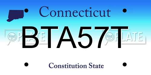 BTA57T Connecticut License Plate
