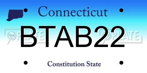 BTAB22 Connecticut License Plate