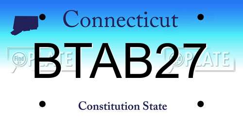 BTAB27 Connecticut License Plate