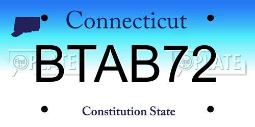 BTAB72 Connecticut License Plate