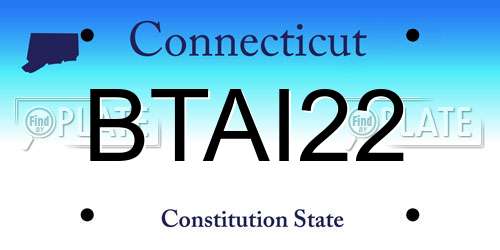 BTAI22 Connecticut License Plate