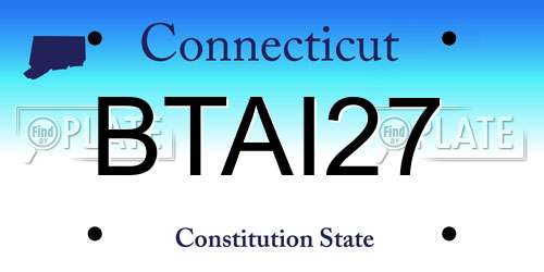 BTAI27 Connecticut License Plate
