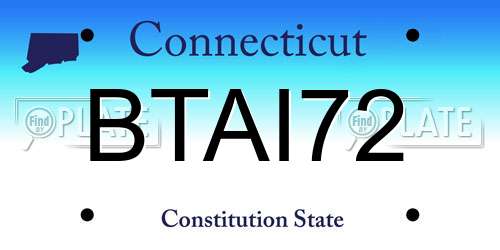 BTAI72 Connecticut License Plate