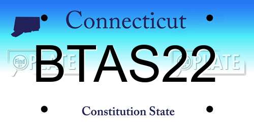 BTAS22 Connecticut License Plate