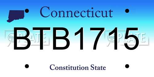 BTB1715 Connecticut License Plate