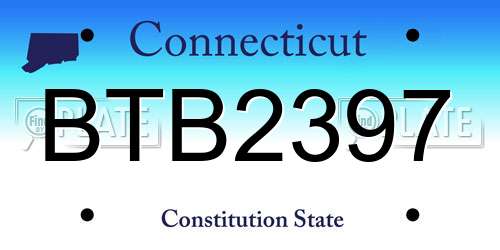 BTB2397 Connecticut License Plate