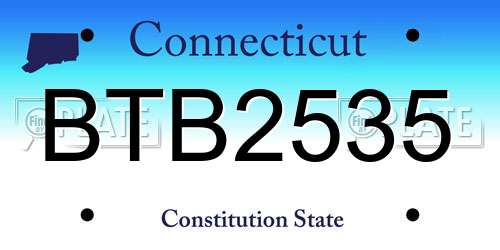BTB2535 Connecticut License Plate