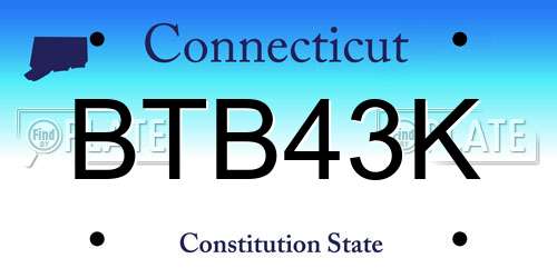 BTB43K Connecticut License Plate