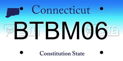 BTBM06 Connecticut License Plate