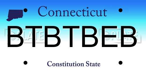 BTBTBEB Connecticut License Plate