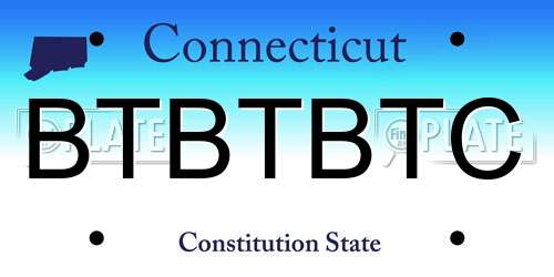 BTBTBTC Connecticut License Plate