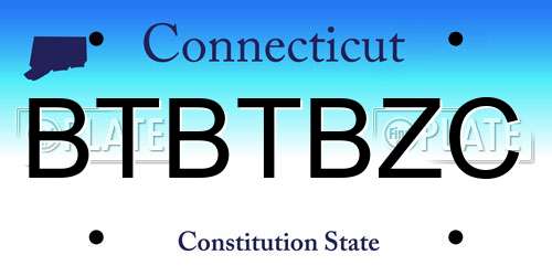 BTBTBZC Connecticut License Plate