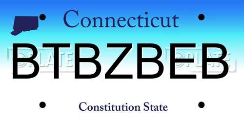BTBZBEB Connecticut License Plate