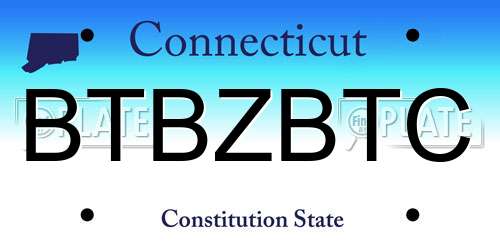 BTBZBTC Connecticut License Plate